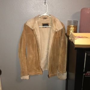 Vintage suede and fur coat